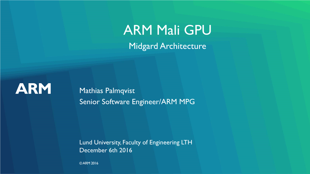 ARM Mali GPU Midgard Architecture