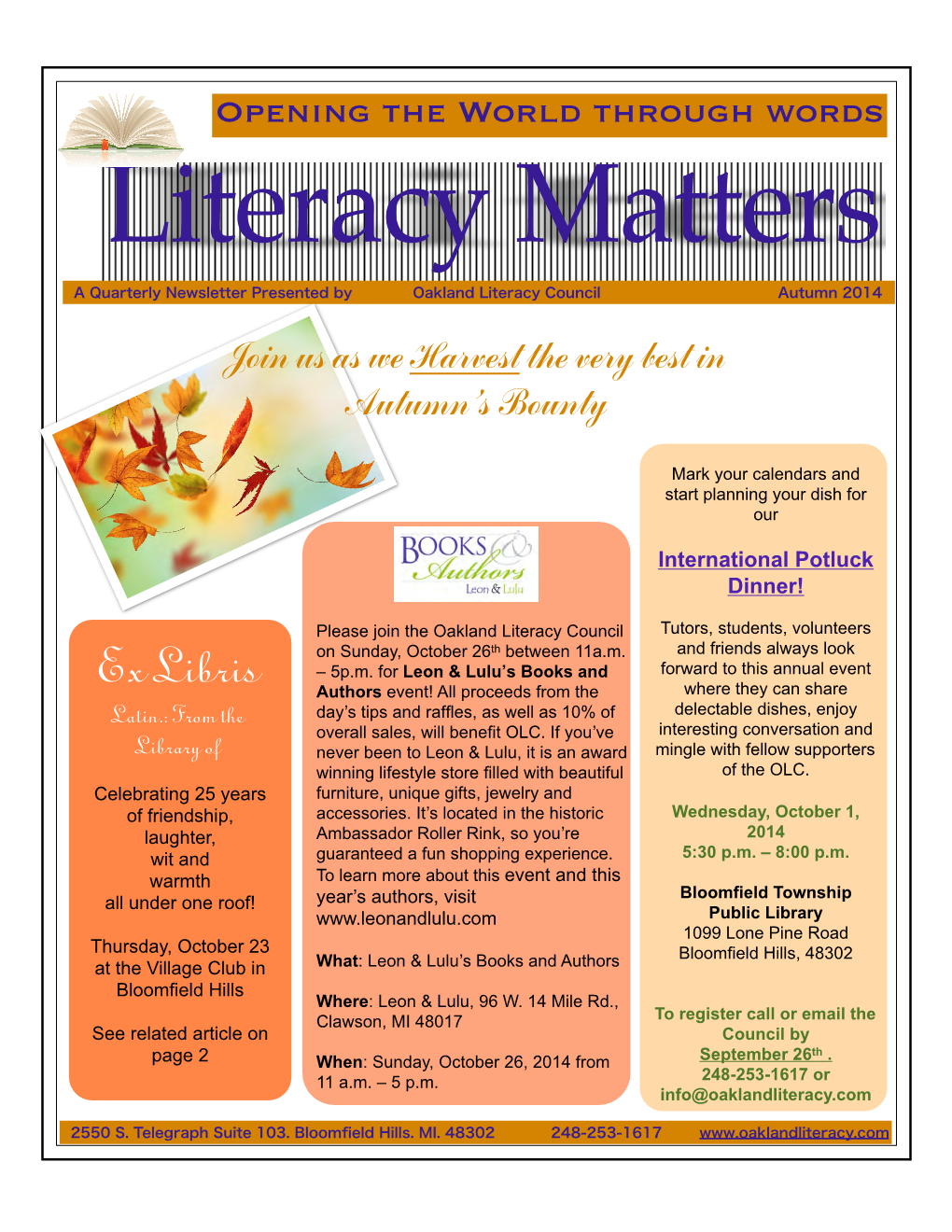 Literacy Bulletin September 12