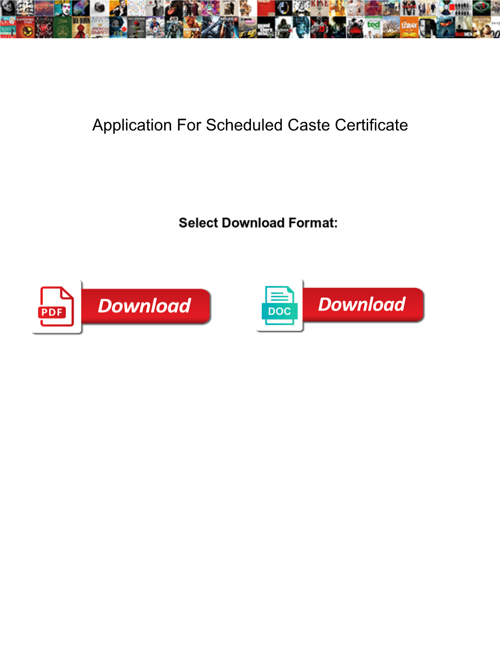 Application for Scheduled Caste Certificate