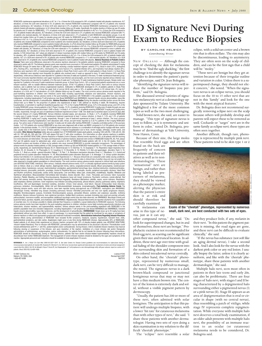 ID Signature Nevi During Exam to Reduce Biopsies