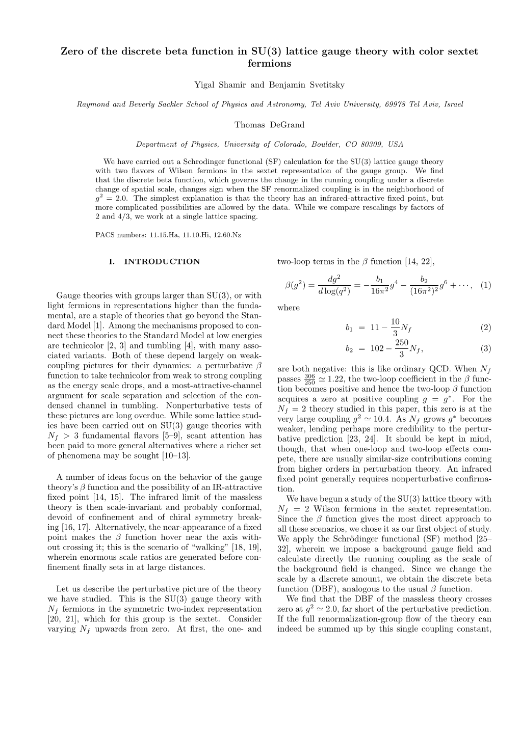 Zero of the Discrete Beta Function in SU(3) Lattice Gauge Theory with Color Sextet Fermions