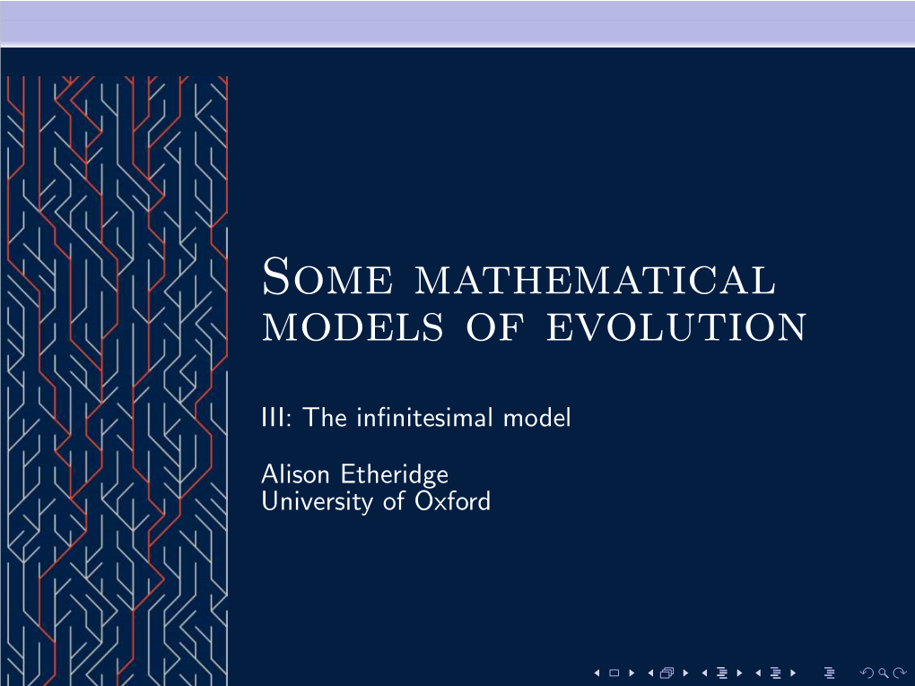 Some Mathematical Models of Evolution