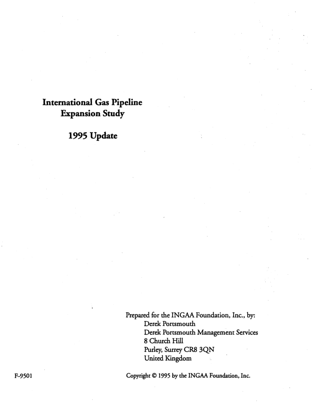 International Gas Pipeline Expansion Study 1995 Update