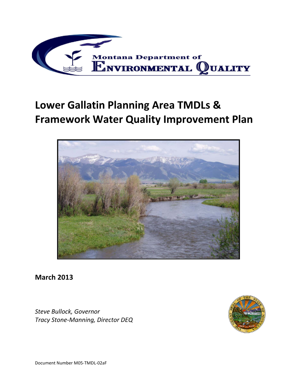 Lower Gallatin Planning Area Tmdls & Framework Water Quality