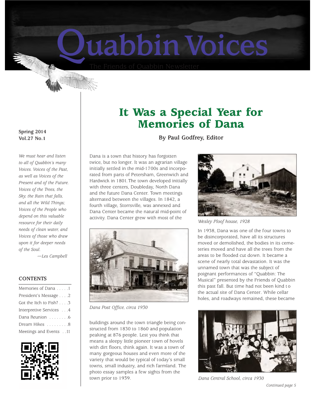 Spring 2014 Quabbin Voices Newsletter