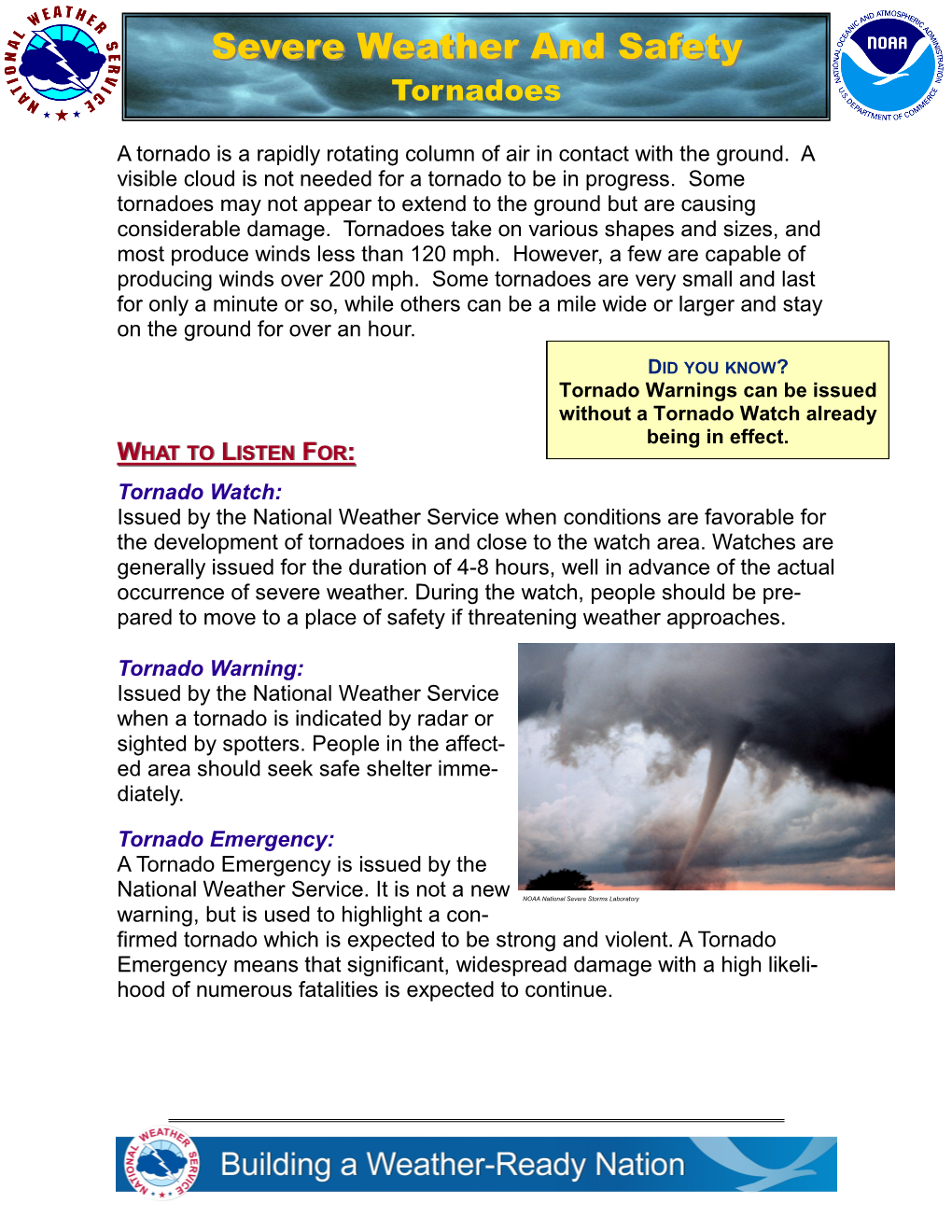 Severe Weather and Safety