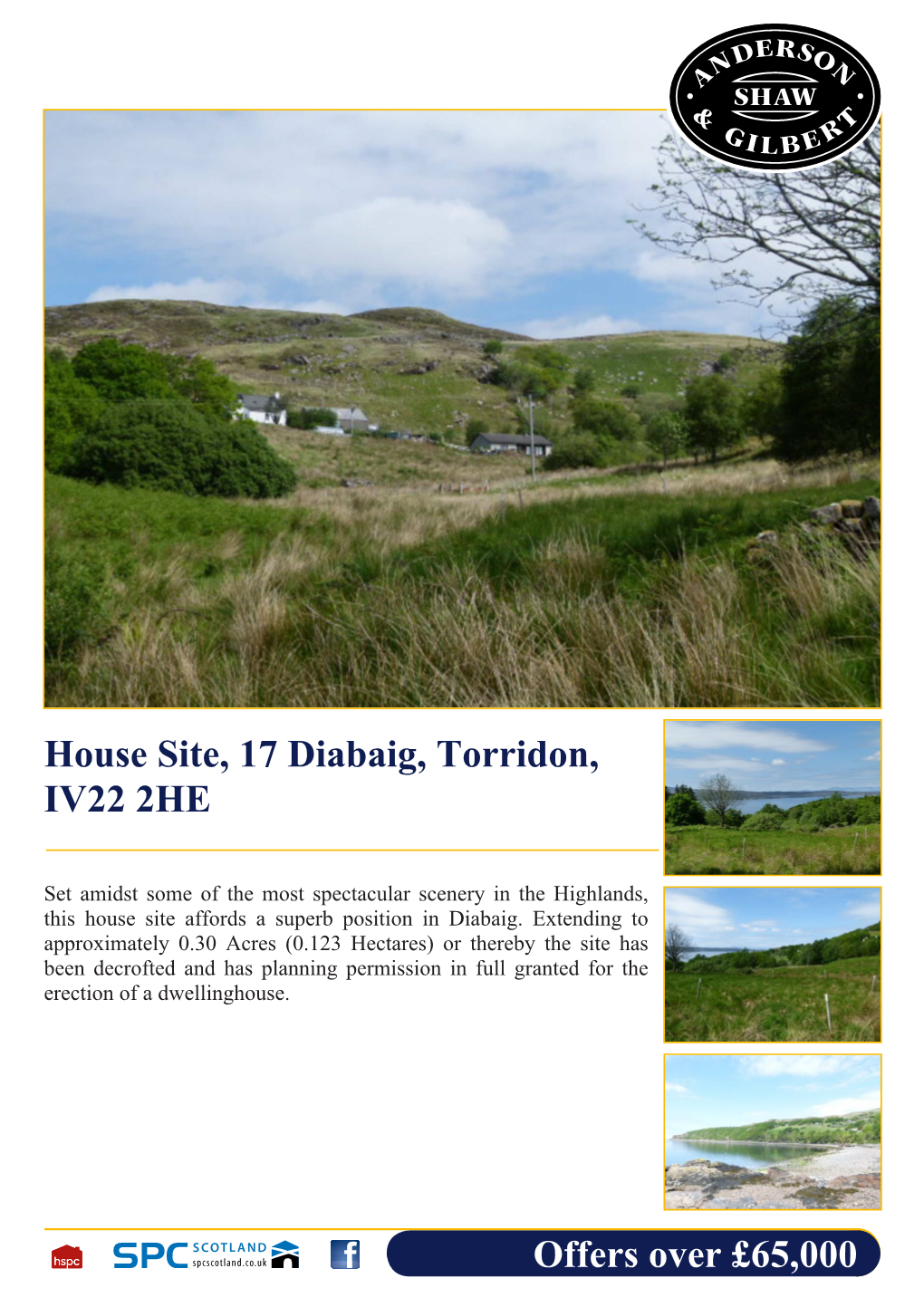 Offers Over £65,000 House Site, 17 Diabaig, Torridon, IV22