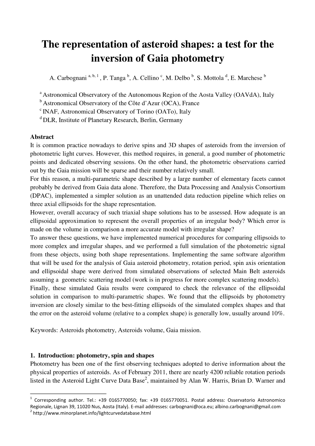 The Representation of Asteroid Shapes: a Test for the Inversion of Gaia Photometry