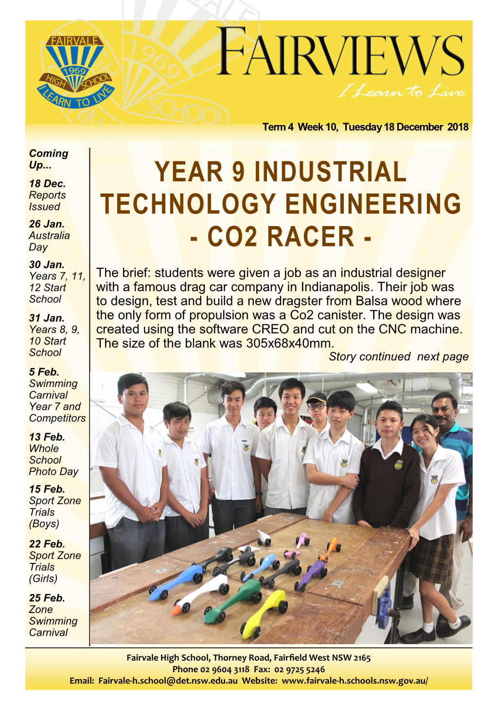 Year 9 Industrial Technology Engineering – Co2 Racer