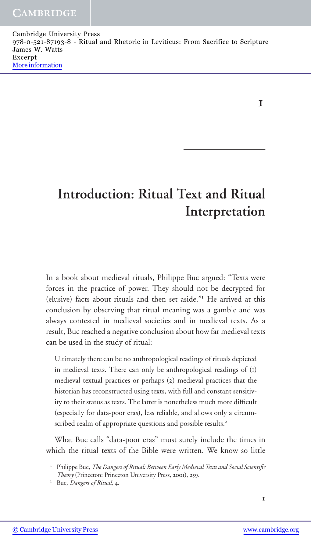 Ritual Text and Ritual Interpretation