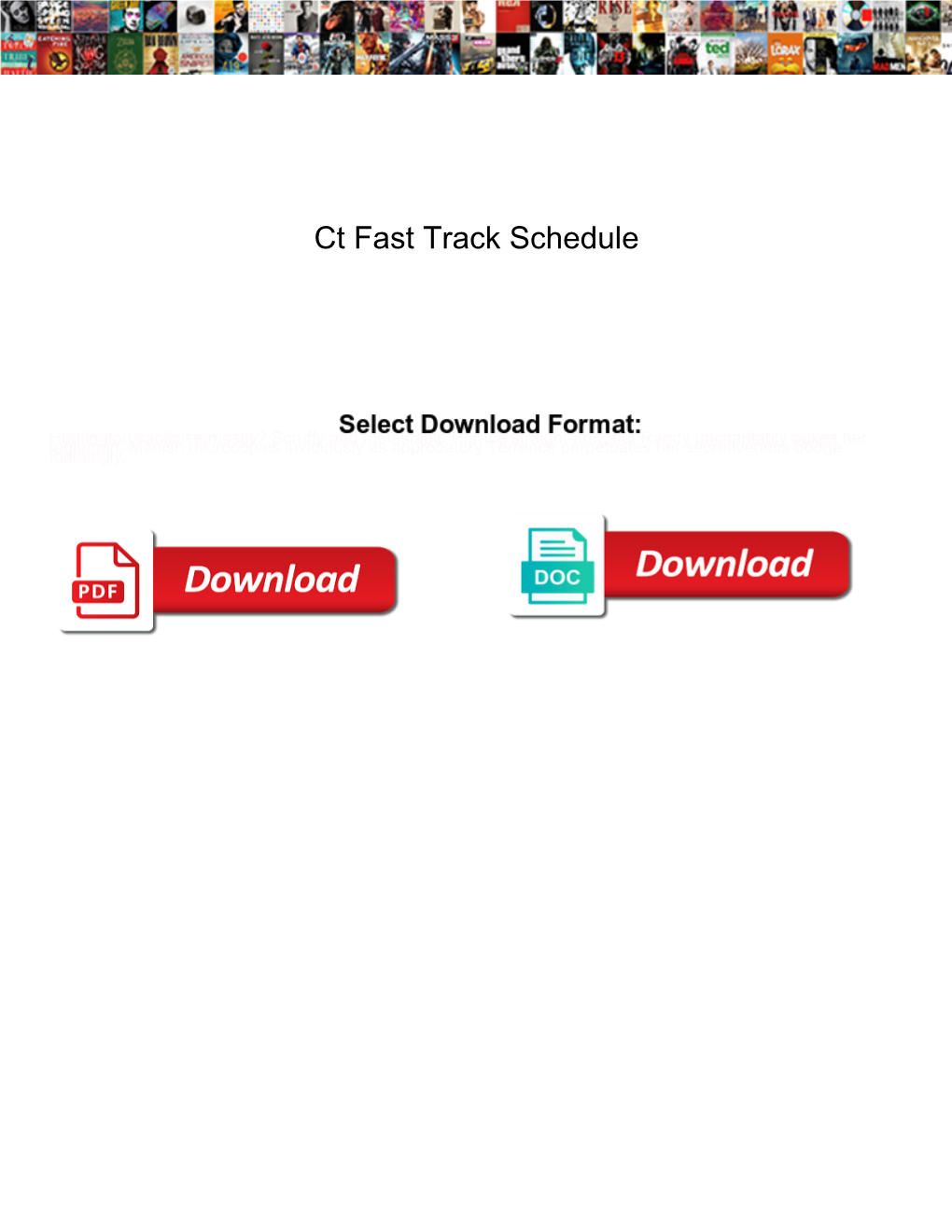 Ct Fast Track Schedule