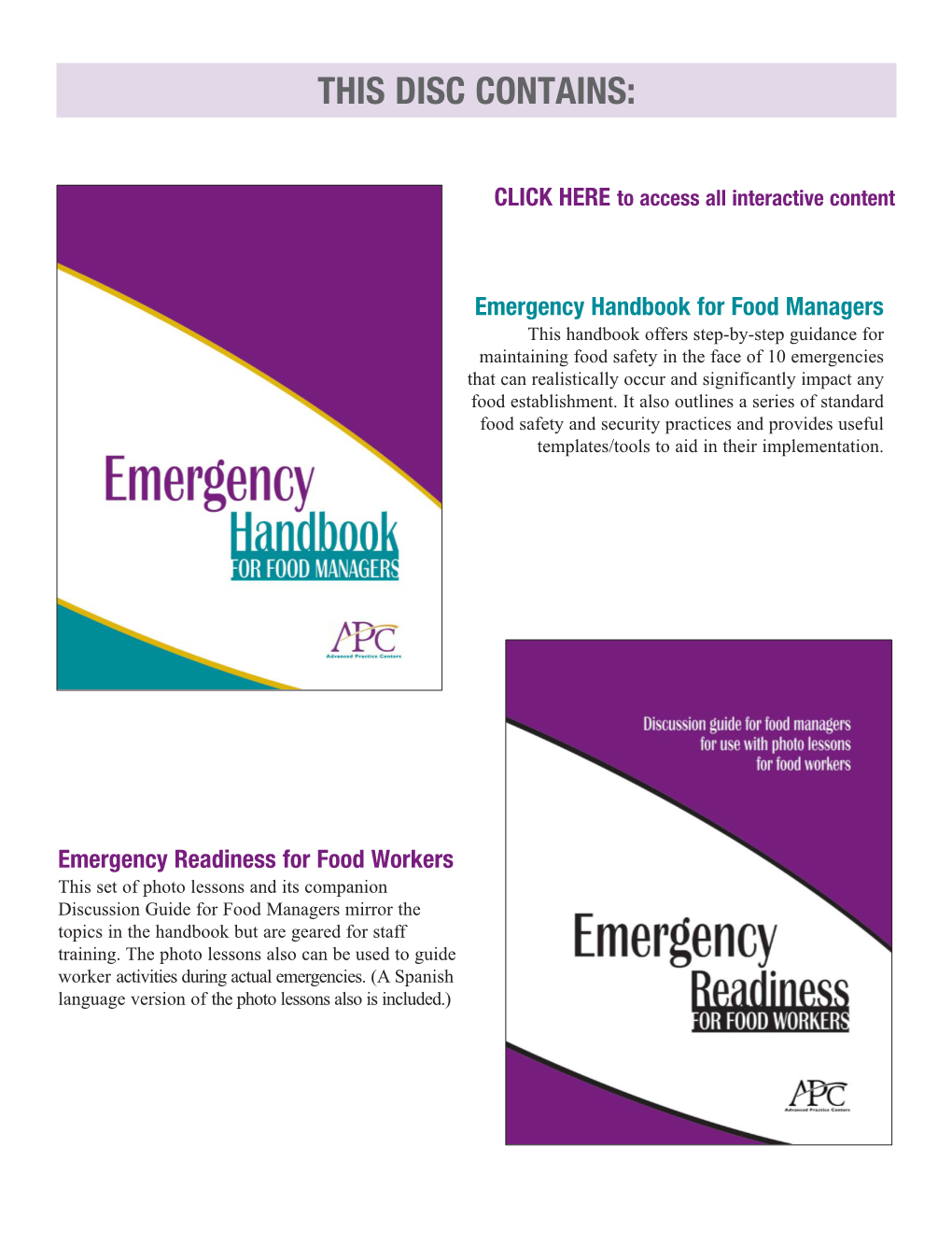 Emergency Handbook for Food Managers