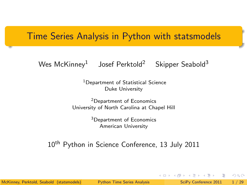 Time Series Analysis in Python with Statsmodels