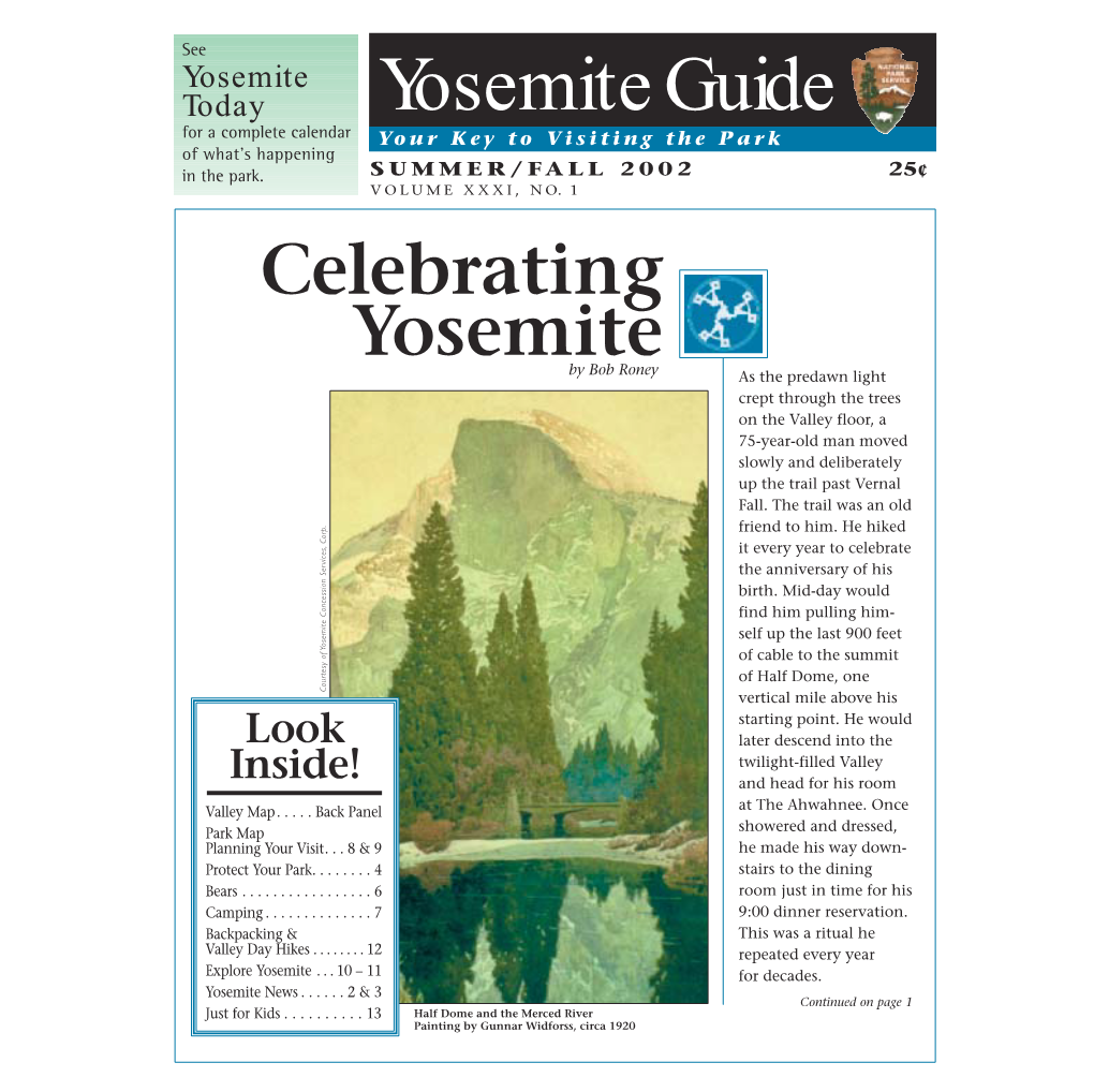Yosemite Valley Celebrates the for Schedule