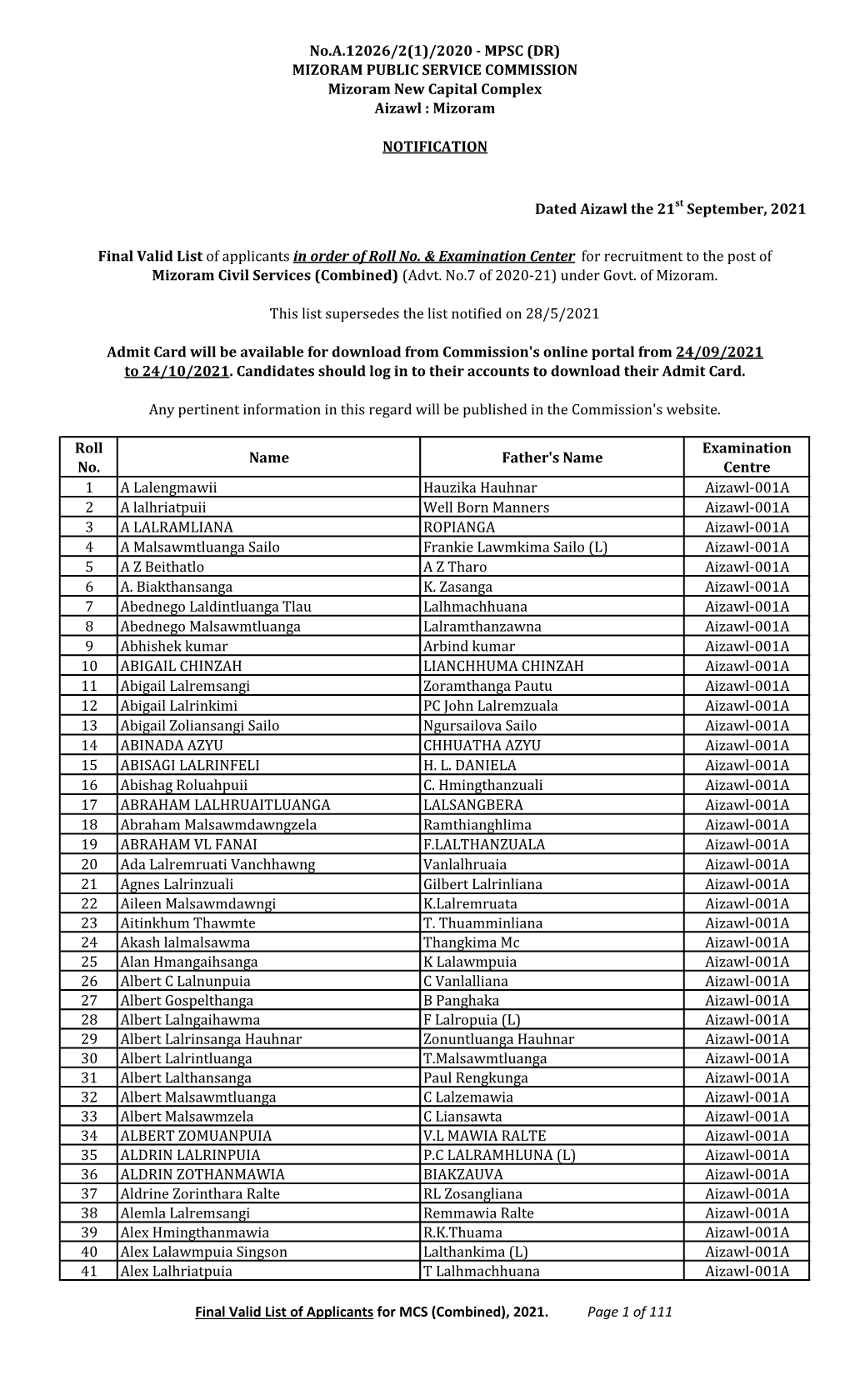 MCS Combined 2021 Final Valid & Reject List.Xlsx