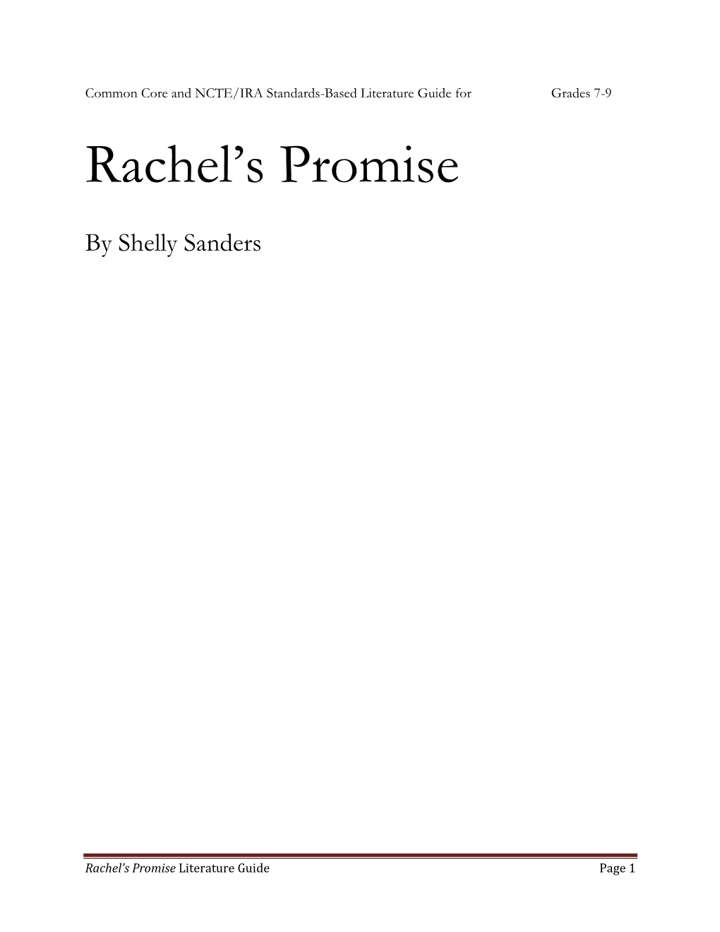 Rachel's Promise