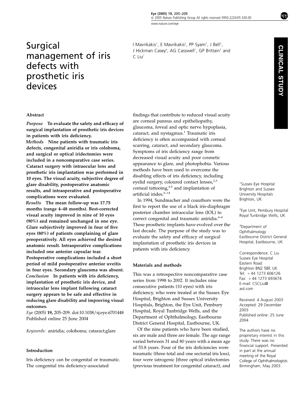 Surgical Management of Iris Defects with Prosthetic Iris Devices