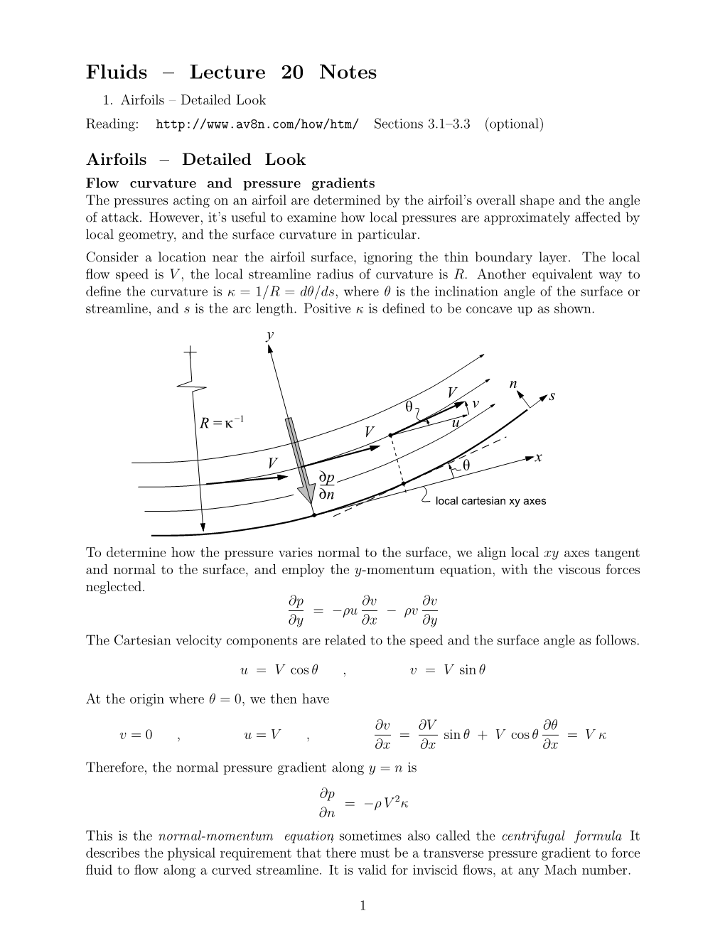 Fluids – Lecture 20 Notes