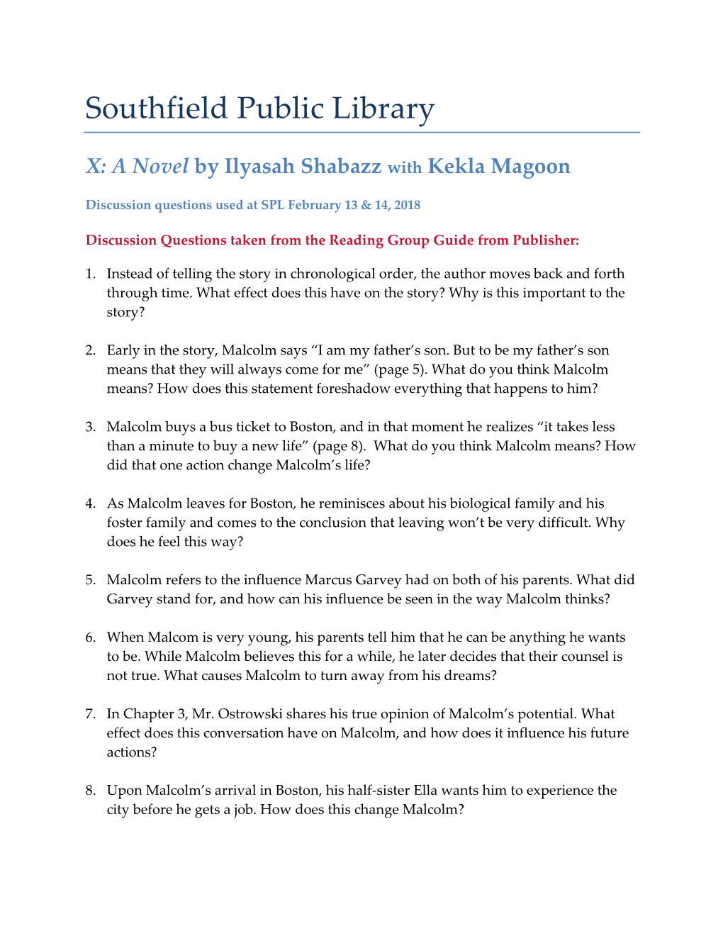 A Novel by Ilyasah Shabazz with Kekla Magoon