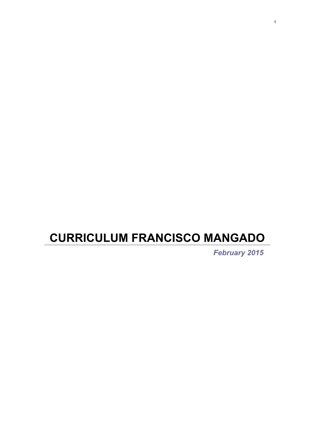 CURRICULUM FRANCISCO MANGADO February 2015 2
