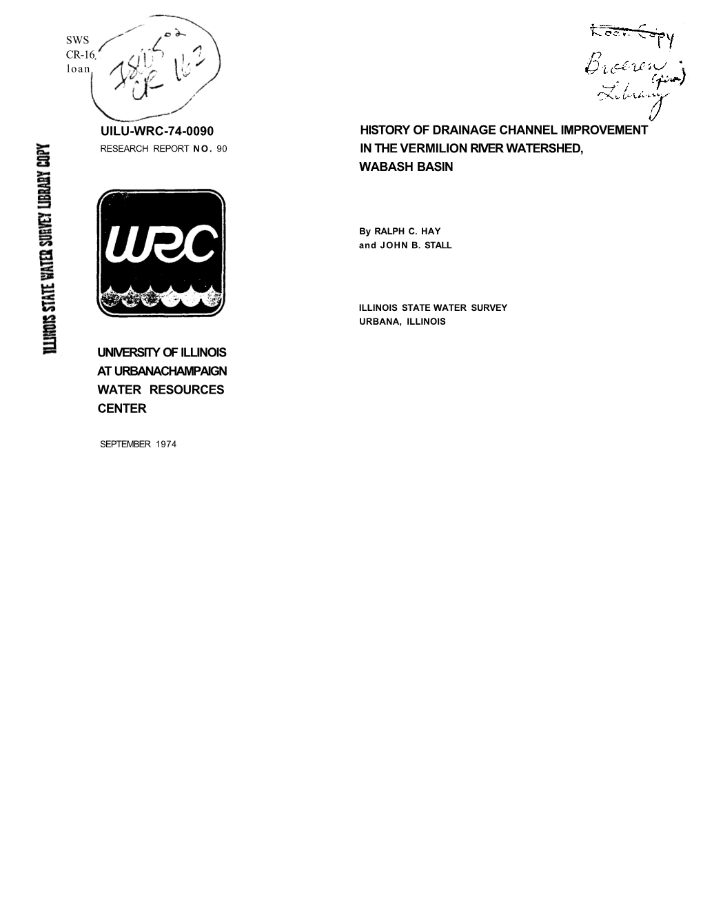 History of Drainage Channel Improvement in the Vermilion River Watershed, Wabash Basin