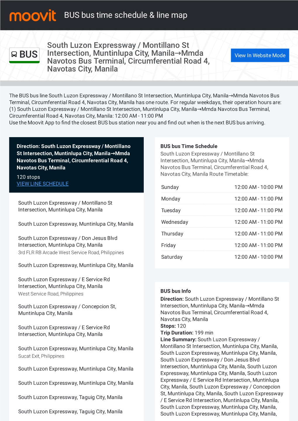 BUS Bus Time Schedule & Line Route