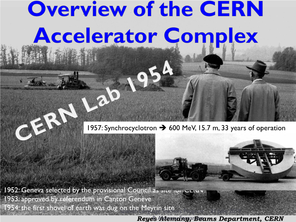 Geneva Selected by the Provisional Council As Site for CERN 1953