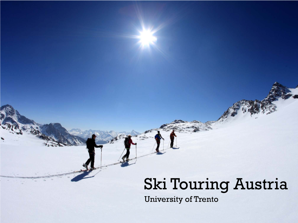 Ski Touring Austria University of Trento Results Interviews