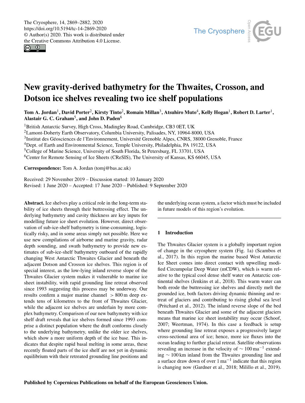 New Gravity-Derived Bathymetry for the Thwaites, Crosson, and Dotson Ice Shelves Revealing Two Ice Shelf Populations