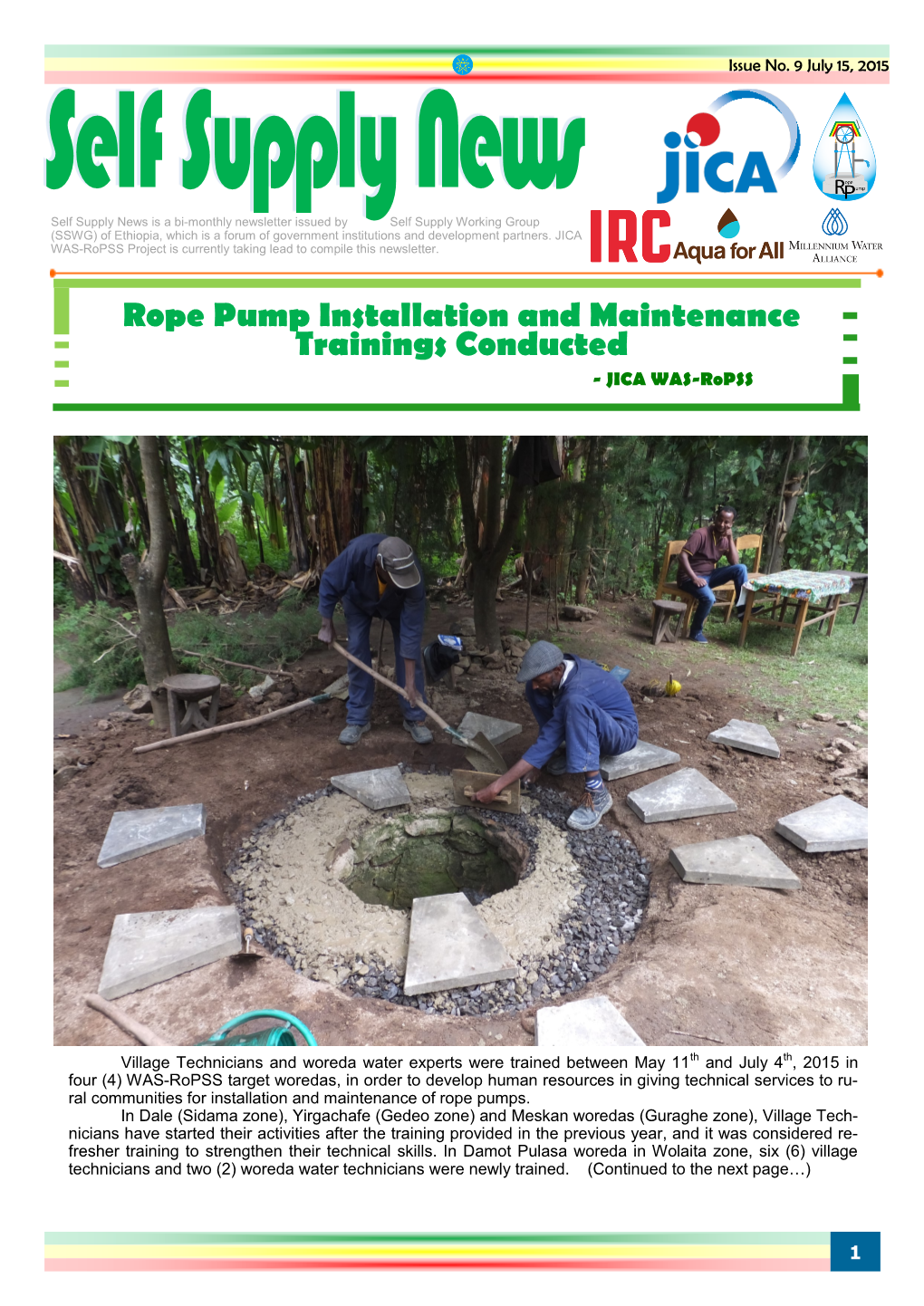 Rope Pump Installation and Maintenance Trainings Conducted - JICA WAS-Ropss