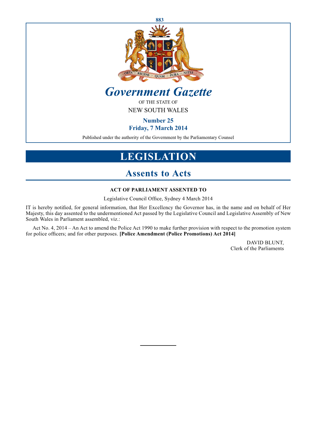 Government Gazette of 7 March 2014