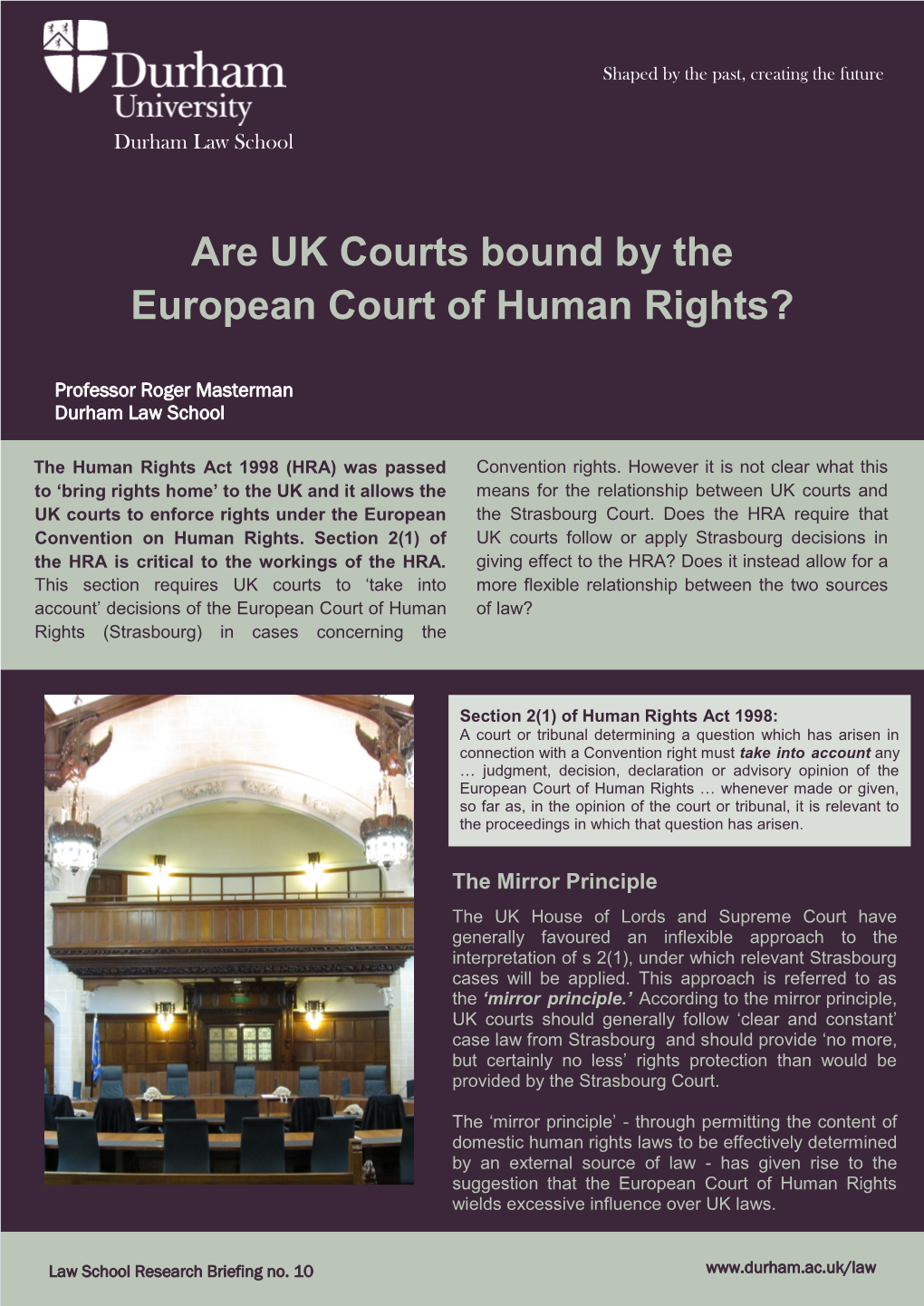 Are UK Courts Bound by the European Court of Human Rights?