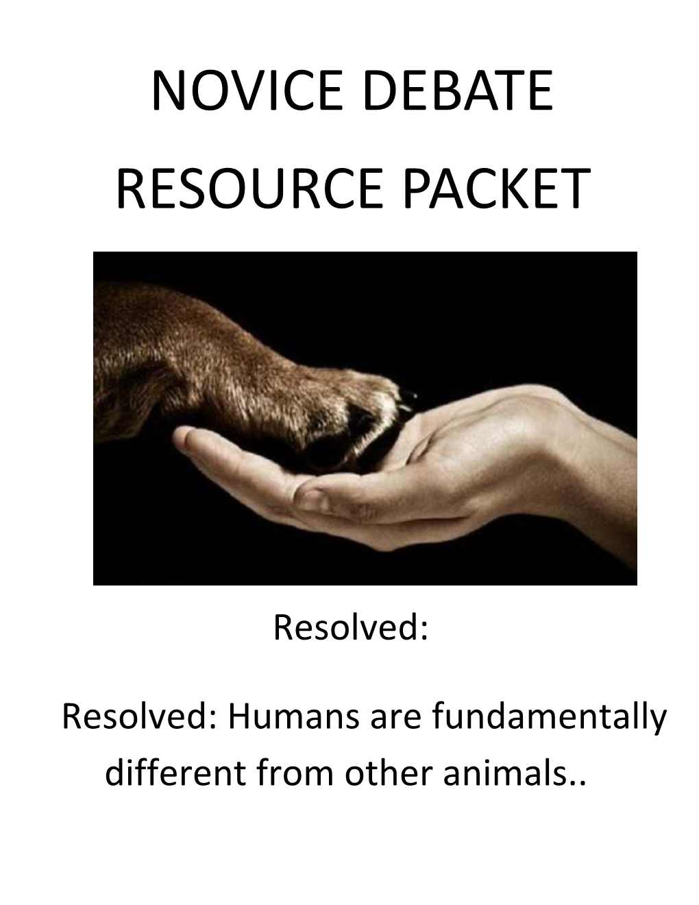 Novice Debate Resource Packet