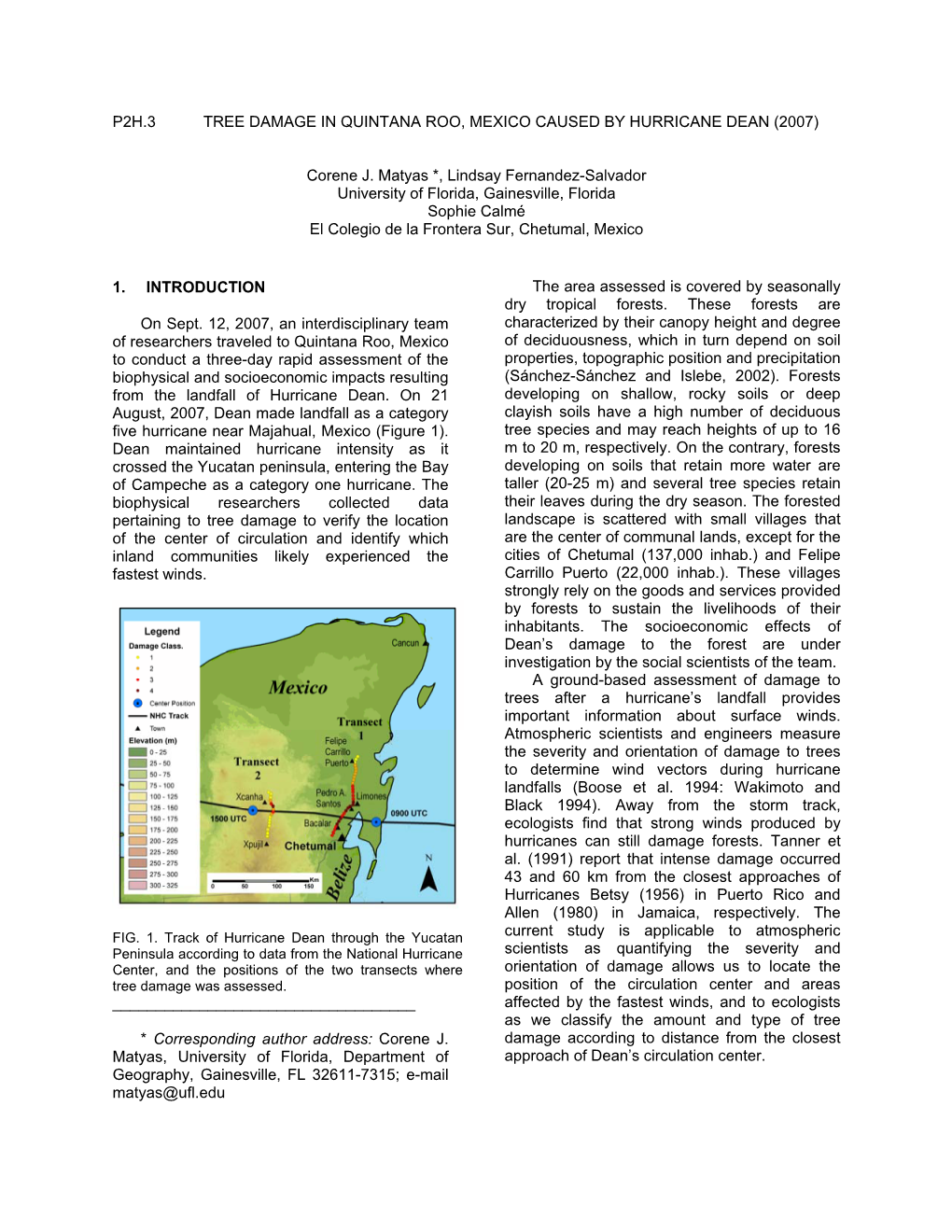 P2h.3 Tree Damage in Quintana Roo, Mexico Caused by Hurricane Dean (2007)