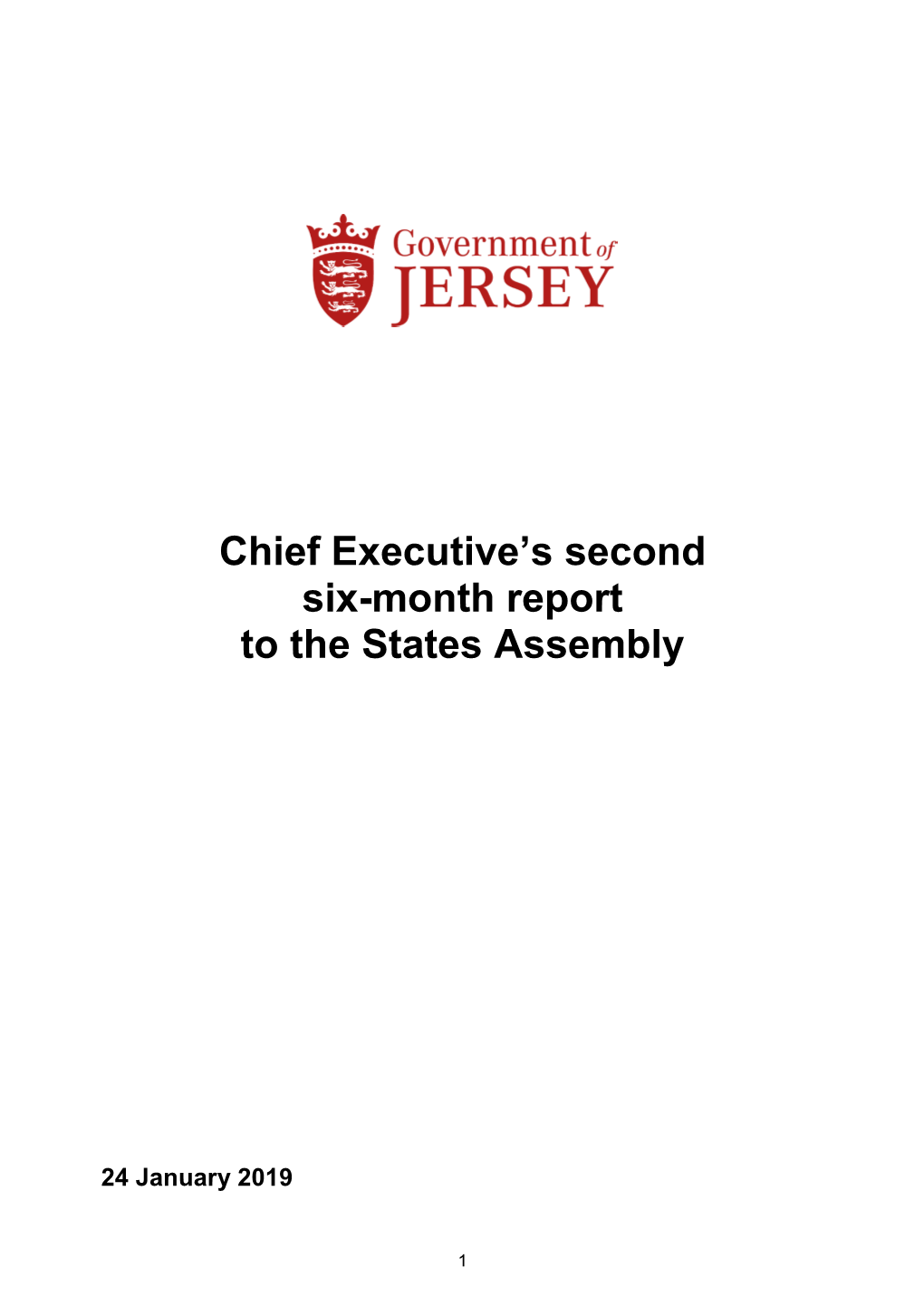 Chief Executive's Second Six-Month Report to the States Assembly