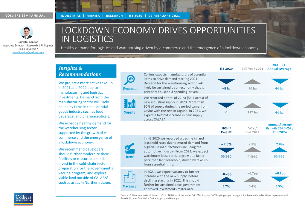 Lockdown Economy Drives Opportunities in Logistics