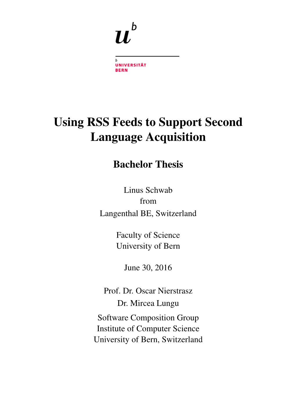 Using RSS Feeds to Support Second Language Acquisition