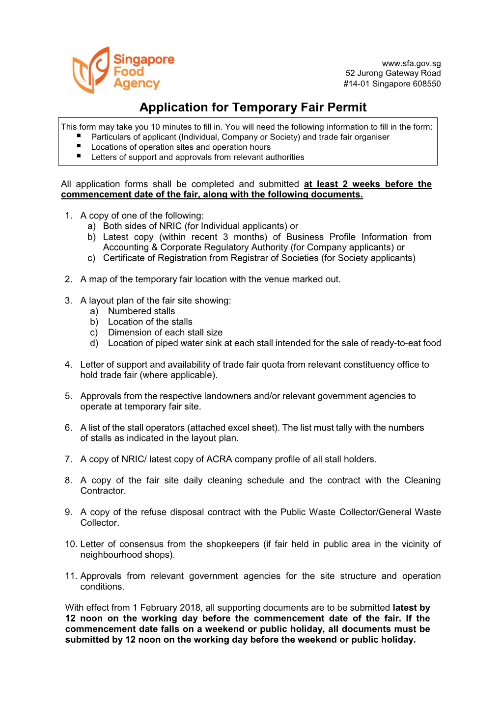 Application for Temporary Fair Permit