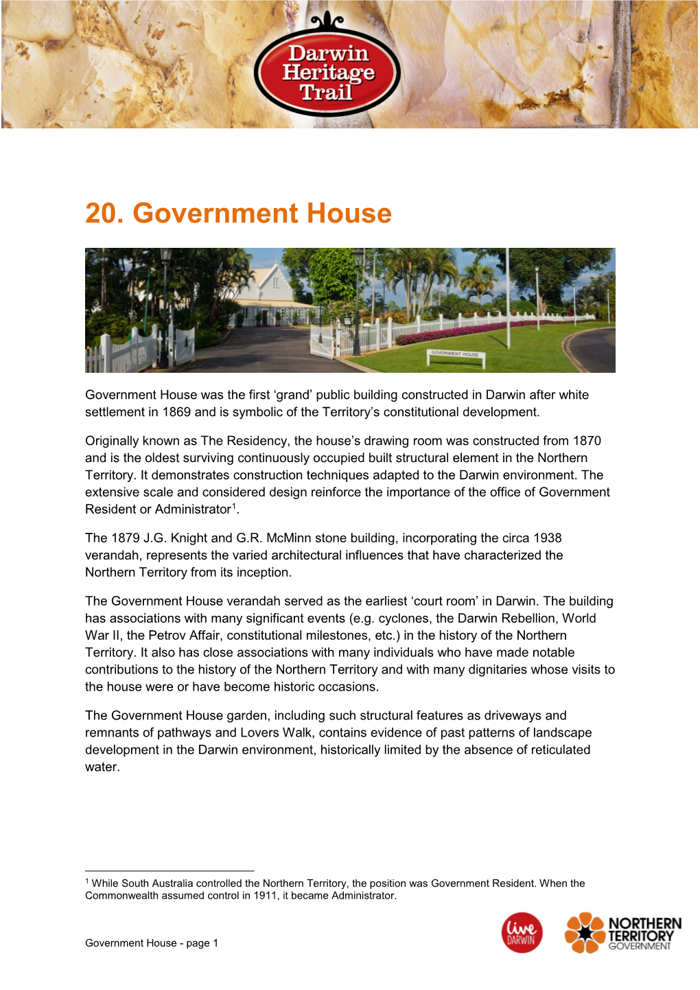 20. Government House