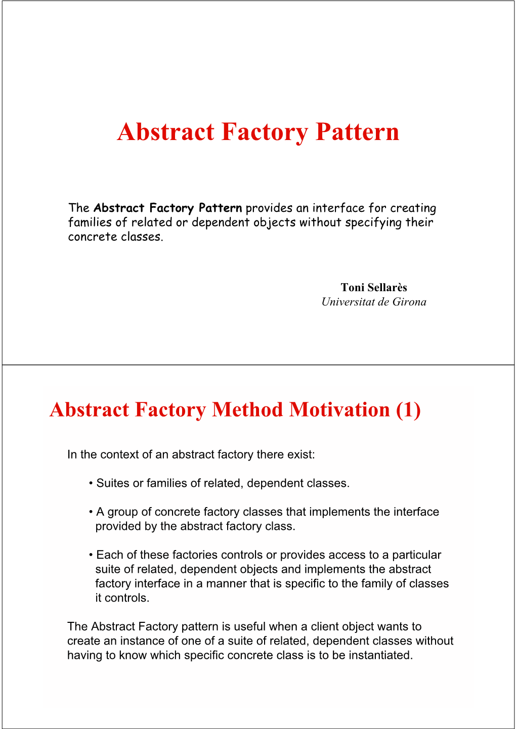 Abstract Factory Pattern