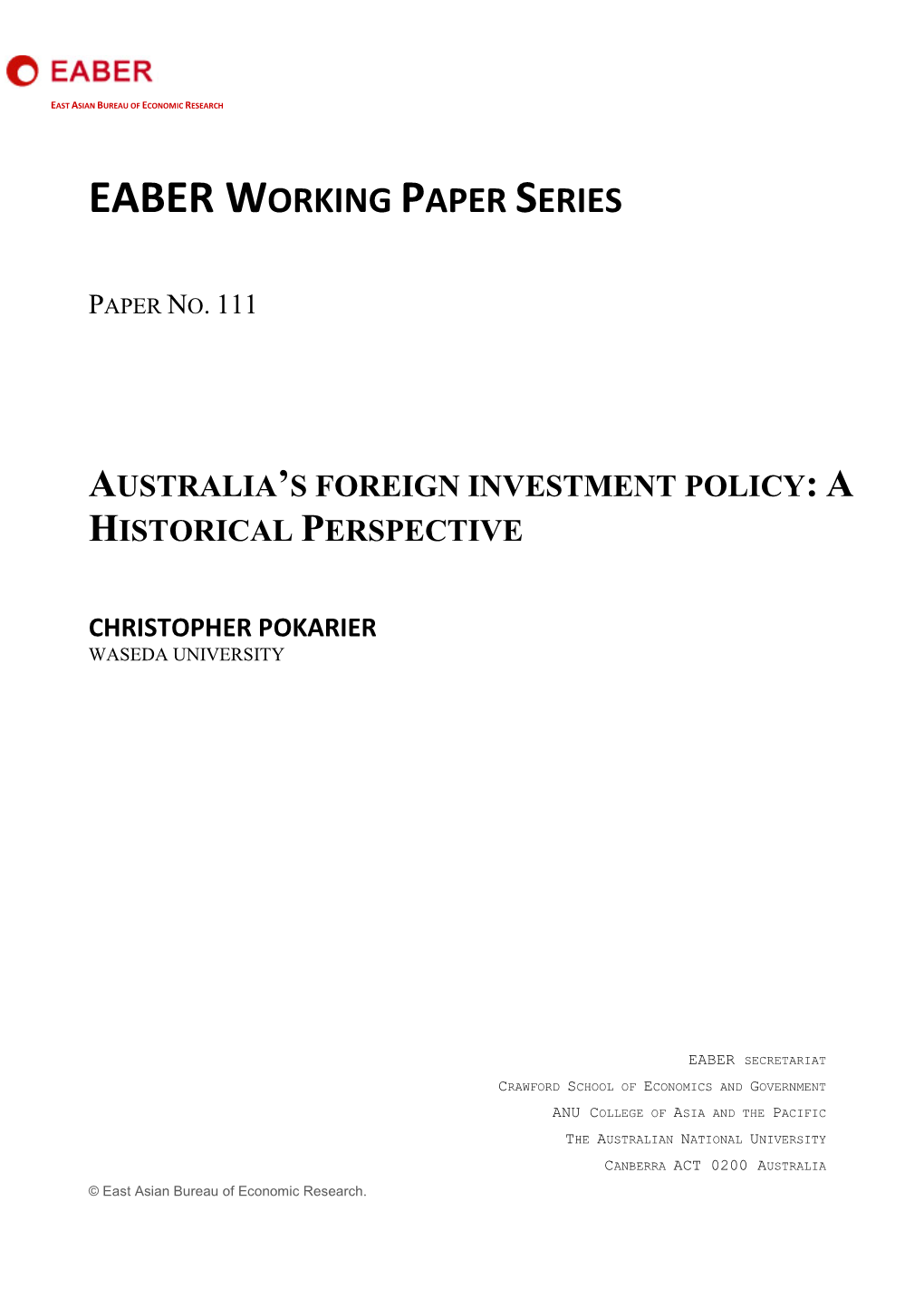 Eaber Working Paper Series