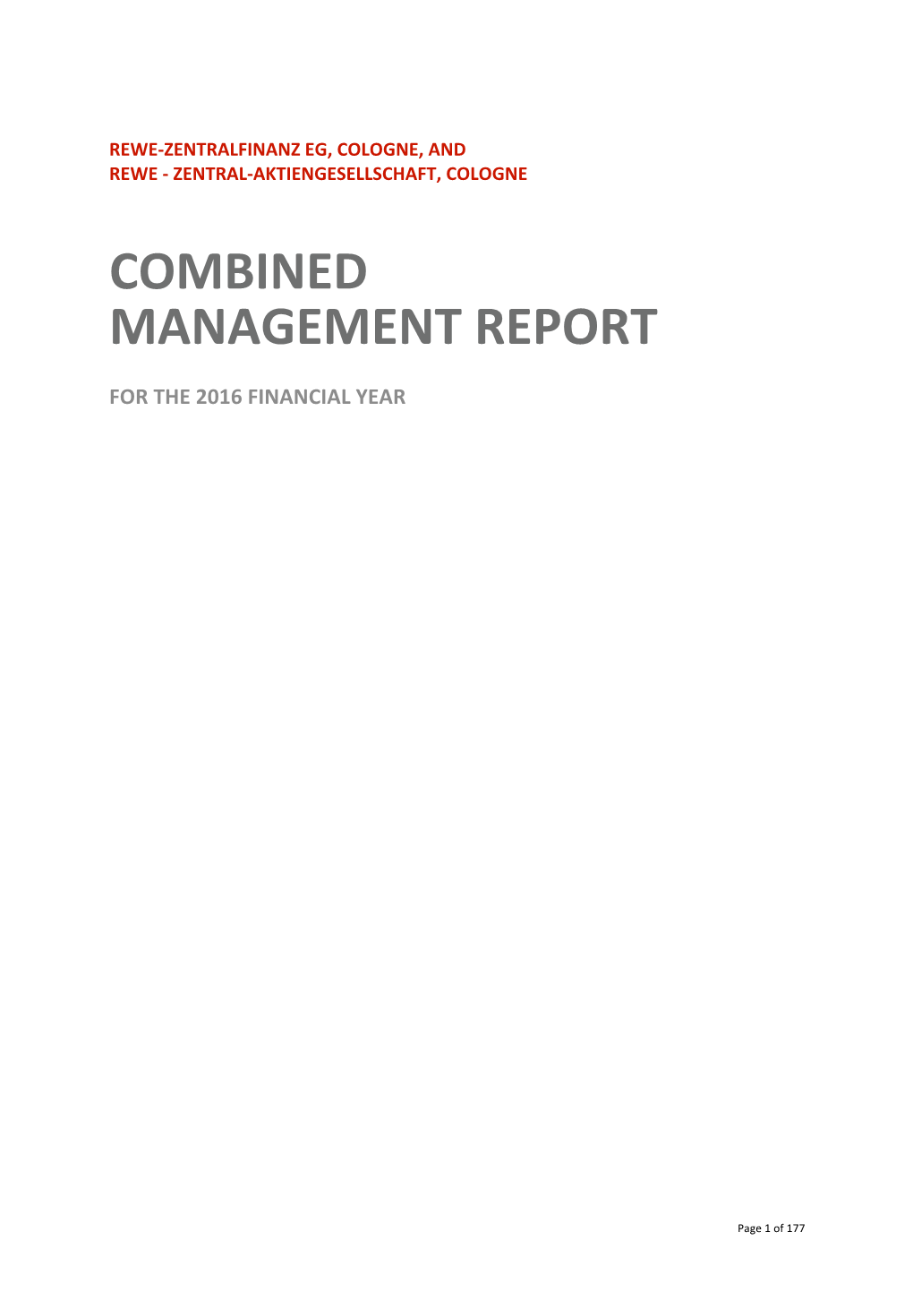 Combined Management Report