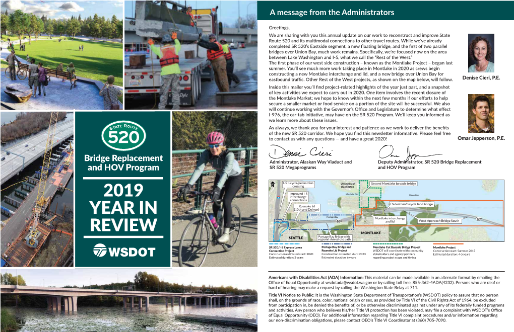 State Route 520 Bridge Replacement and HOV Program 2019 Year In