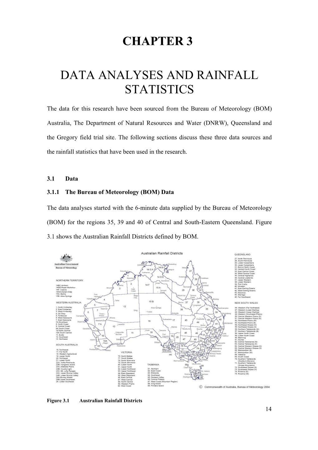 Chapter 3 Data Analyses and Rainfall Statistics