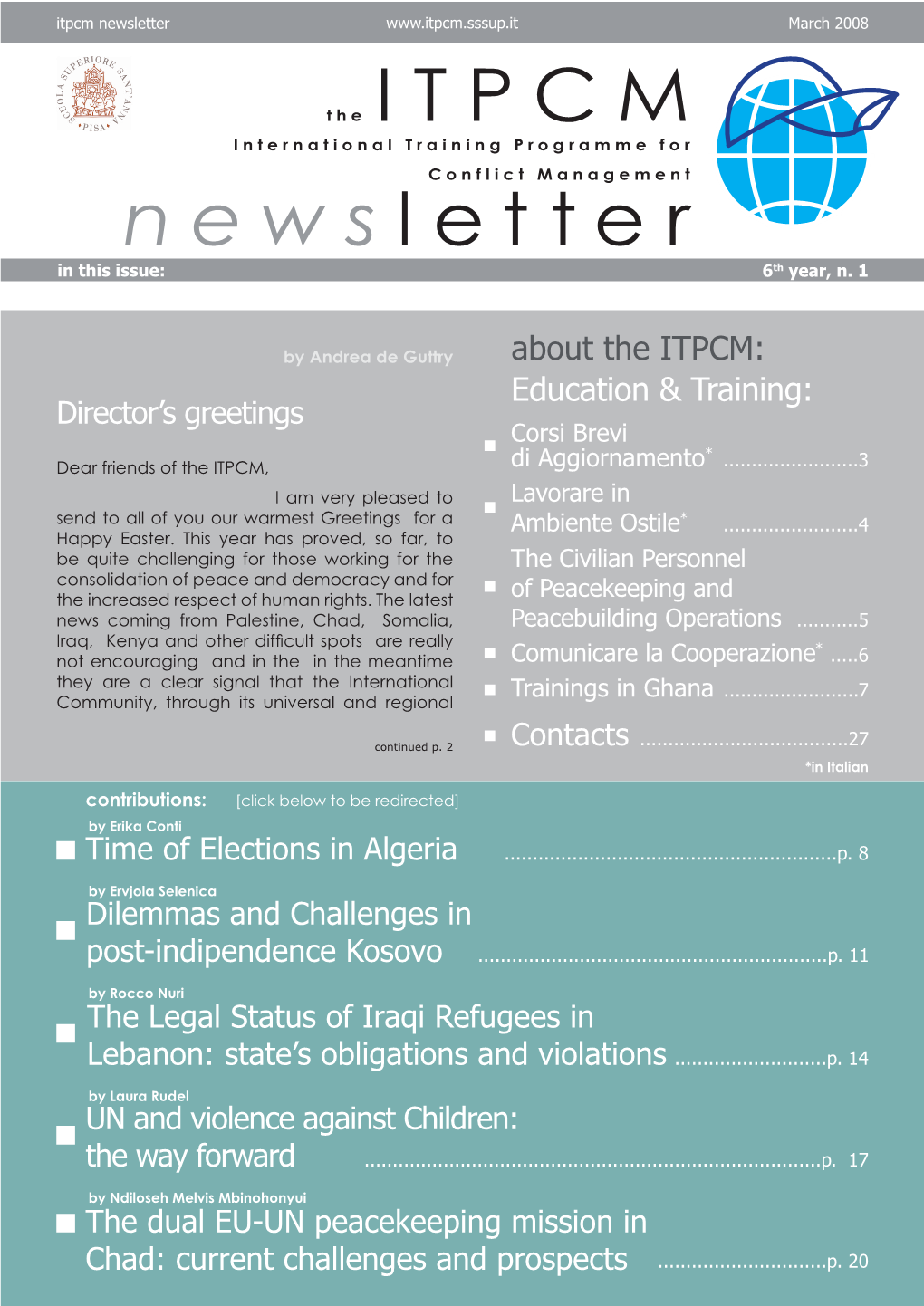 Itpcm Newsletter March 2008