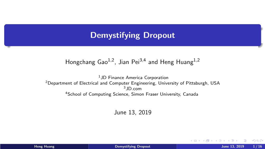 Demystifying Dropout