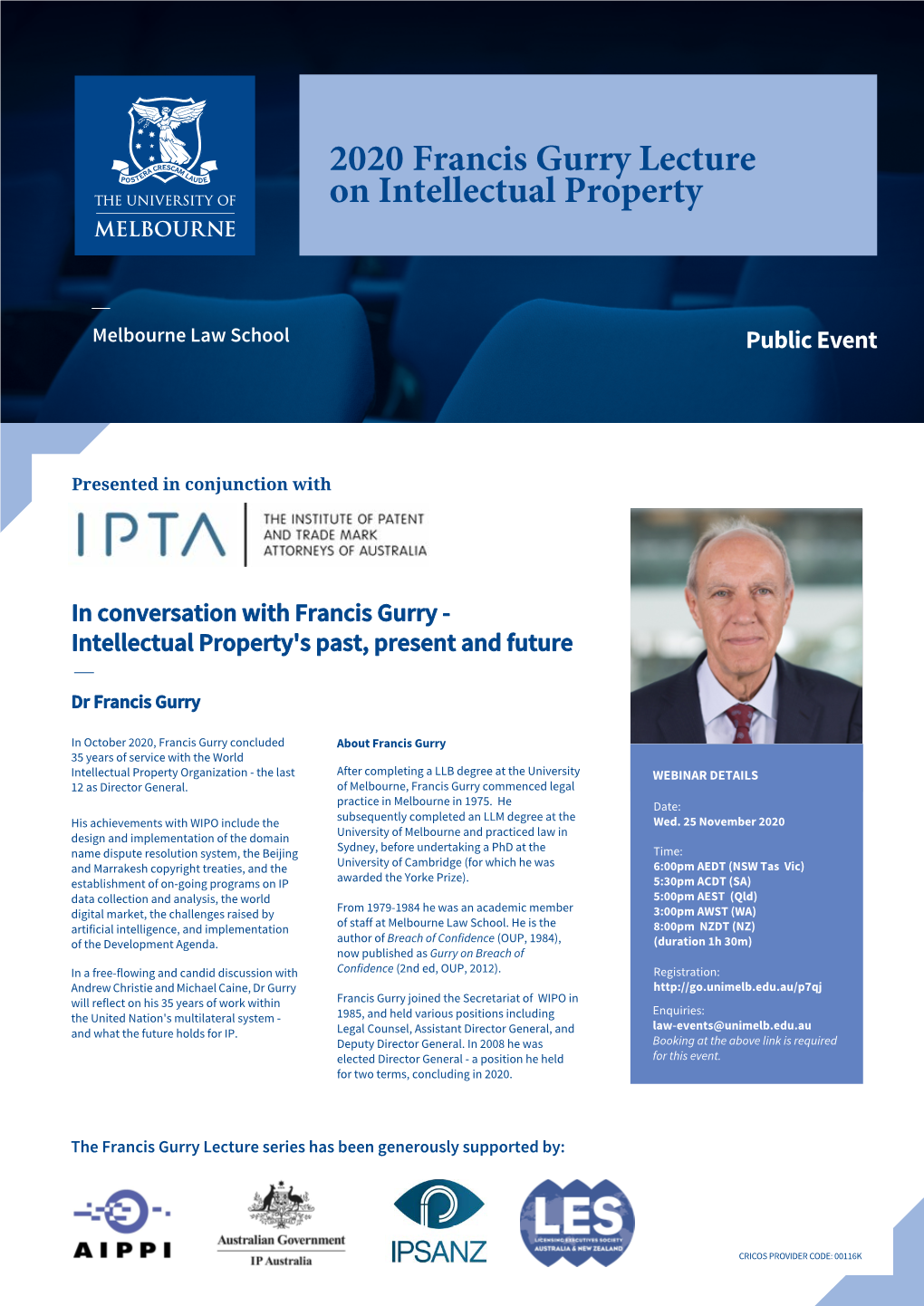 2020 Francis Gurry Lecture on Intellectual Property