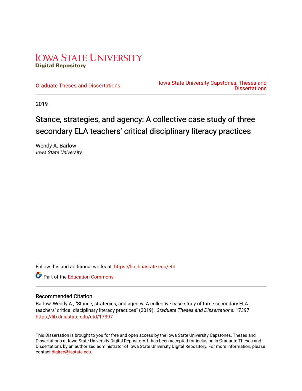 A Collective Case Study of Three Secondary ELA Teachers' Critical
