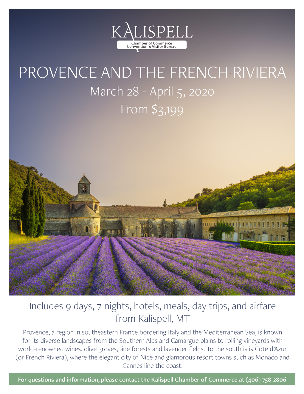 PROVENCE and the FRENCH RIVIERA March 28 - April 5, 2020 from $3,199