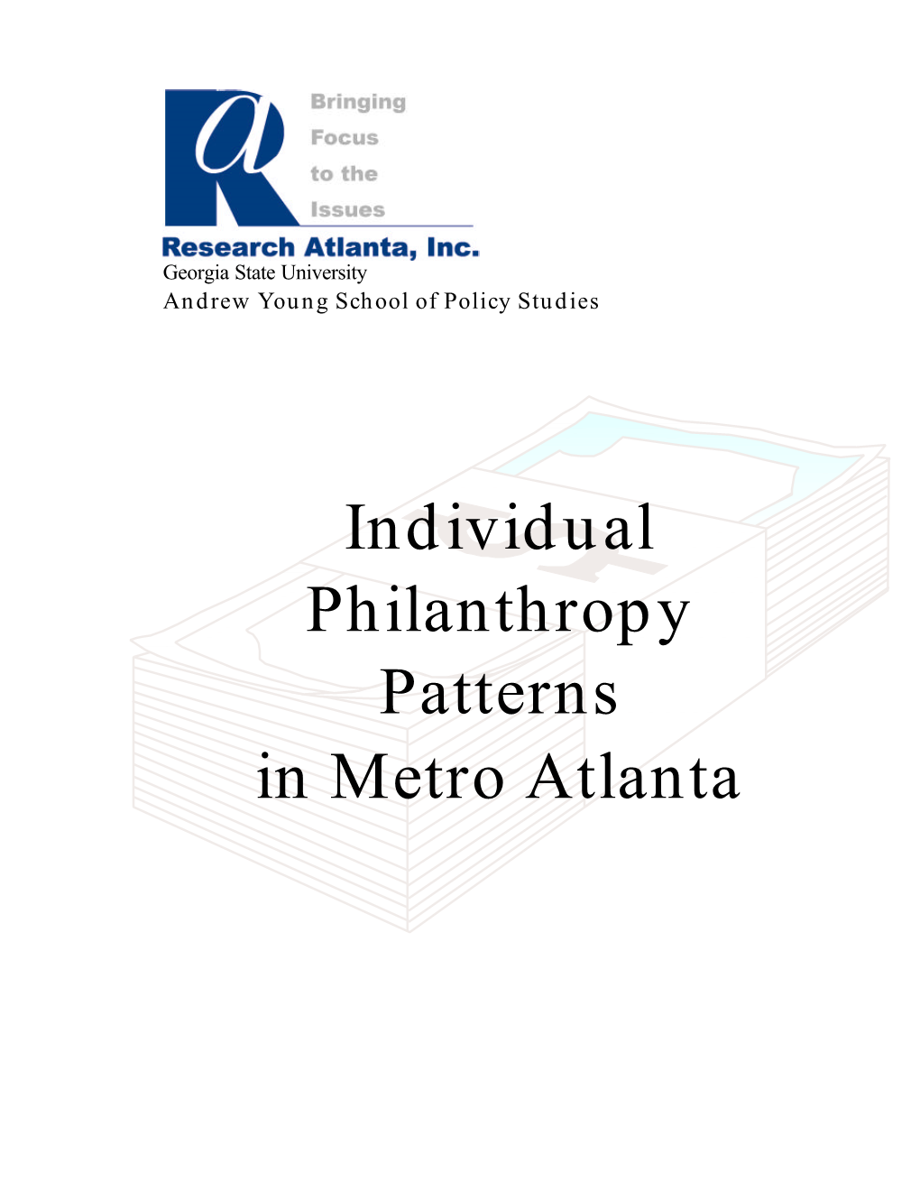 Individual Philanthropy Patterns in Metro Atlanta